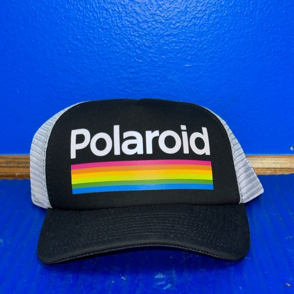 MENS POLAROID RAINBOW TRUCKER SNAPBACK HAT NEW WITH TAGS